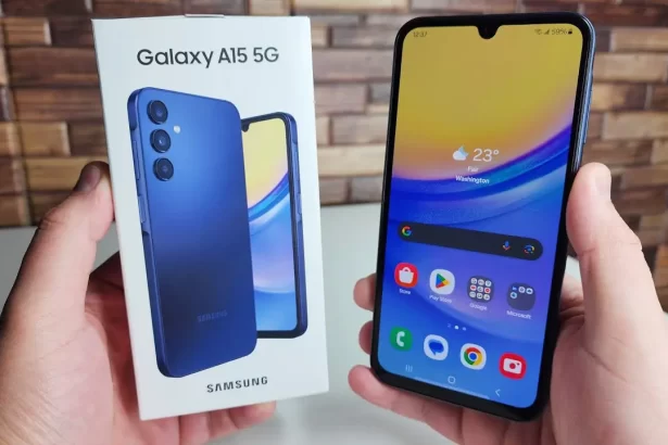 Samsung Galaxy A15 5G Android mobile phone. Announced Dec 2023. spece 6.5″ display, Dimensity 6100+ chipset, 5000 mAh battery, 256 GB storage, 8 GB RAM.