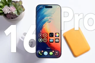 iPhone 16 Pro showcasing a sleek titanium frame, edge-to-edge Super Retina XDR display with Ceramic Shield, and an advanced triple-lens camera system featuring enhanced low-light performance and LiDAR technology