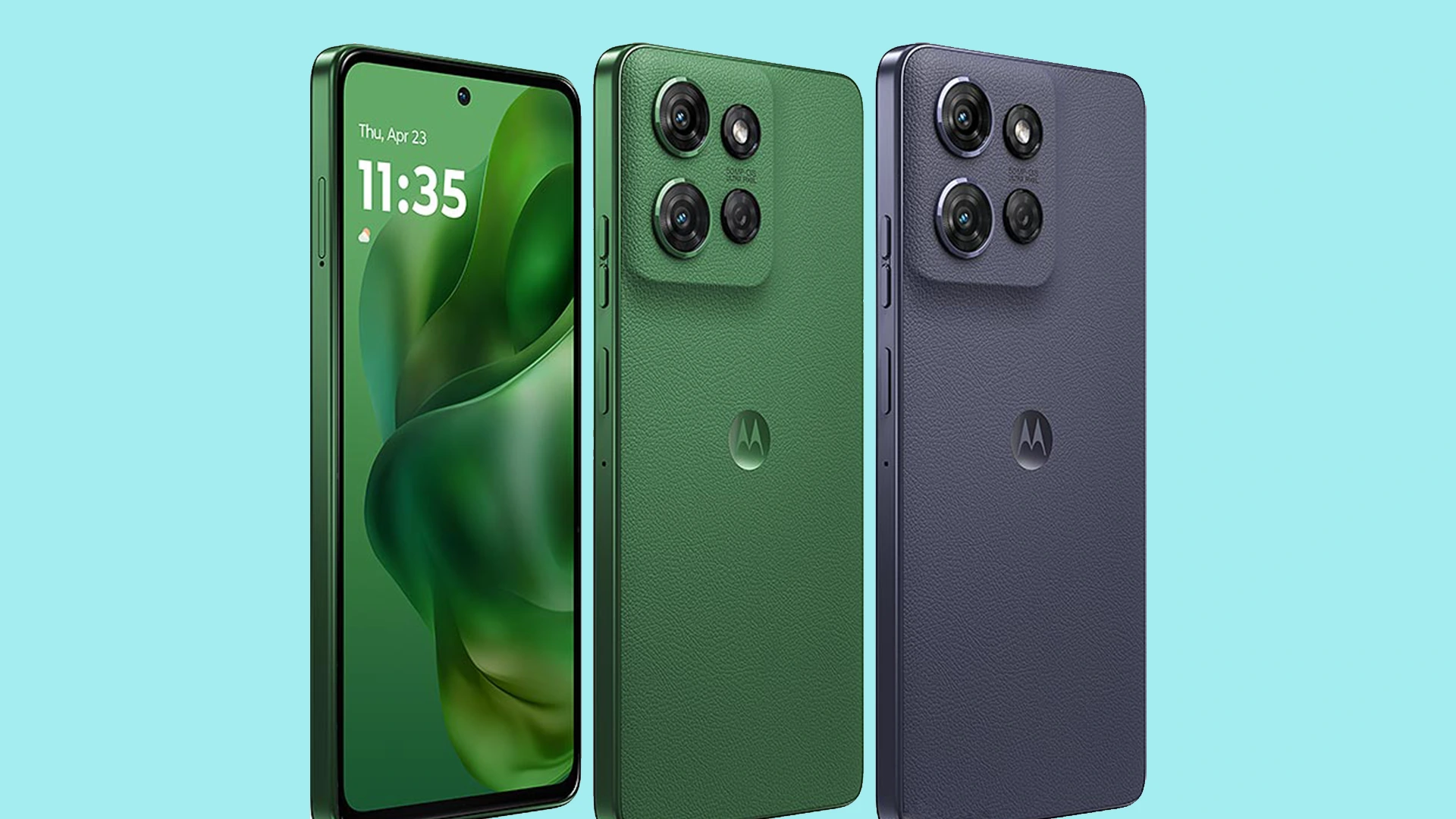 Motorola Moto G Power (2025) smartphone showcasing sleek design, large display, and triple camera setup in a modern setting
