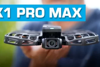 HoverAir X1 Pro Max foldable drone with camera in flight position - compact 192g design with 4K video capability