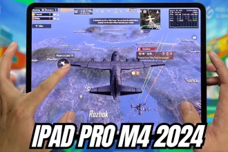 Apple iPad Pro 13 (2024) in Space Gray, showcasing its edge-to-edge Liquid Retina XDR display and ultra-thin design on a sleek, modern workspace.