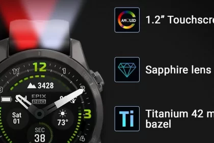 Garmin Epix Pro Gen 2 42mm premium multisport smartwatch on wrist with AMOLED display.