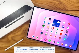 Samsung Galaxy Tab S11 Ultra front view featuring the 14.6 inch 120Hz AMOLED display with S Pen attached.