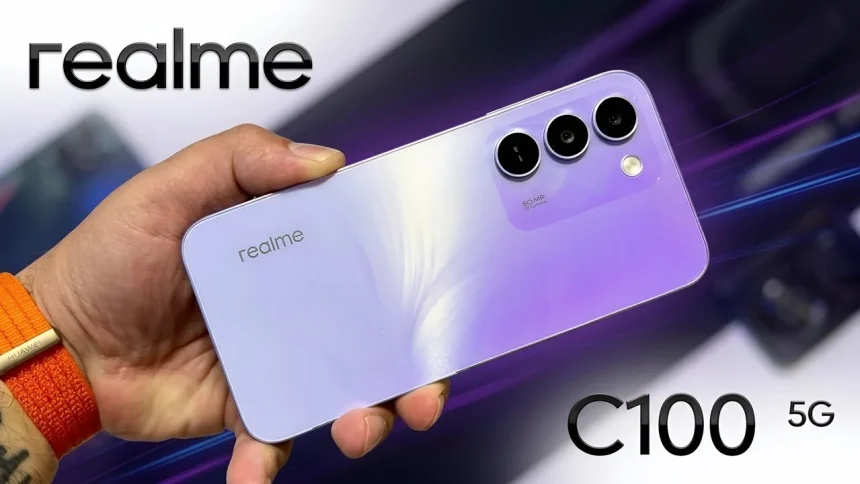 Realme C100 4G front display showing the 6.8 inch 120Hz screen